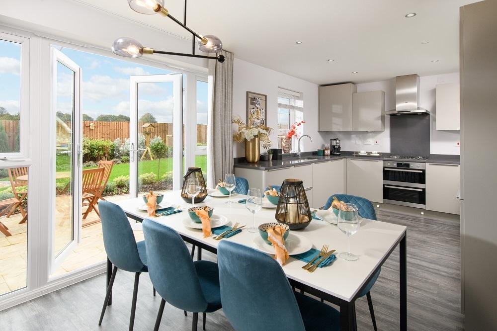 Open plan kitchen and dining area