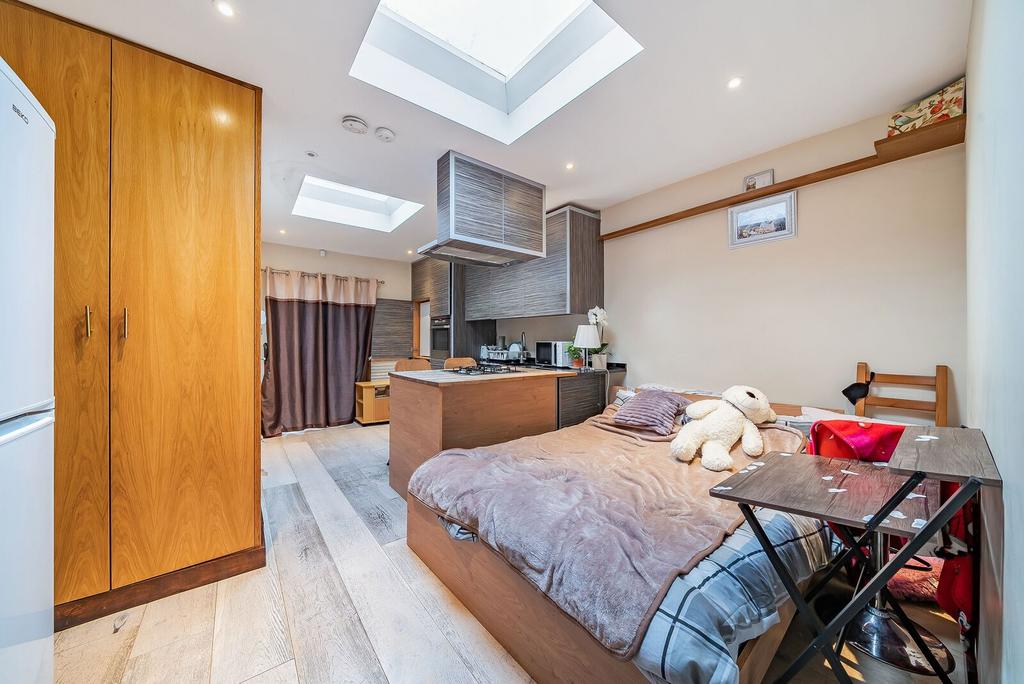 Studio apartment interior, studio, open plan living