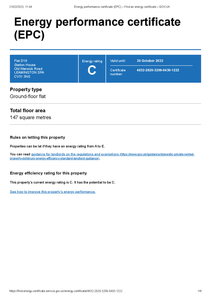 EPC Certificate