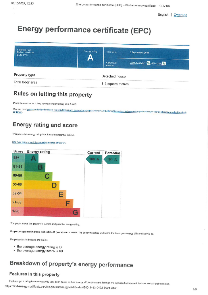 EPC Certificate