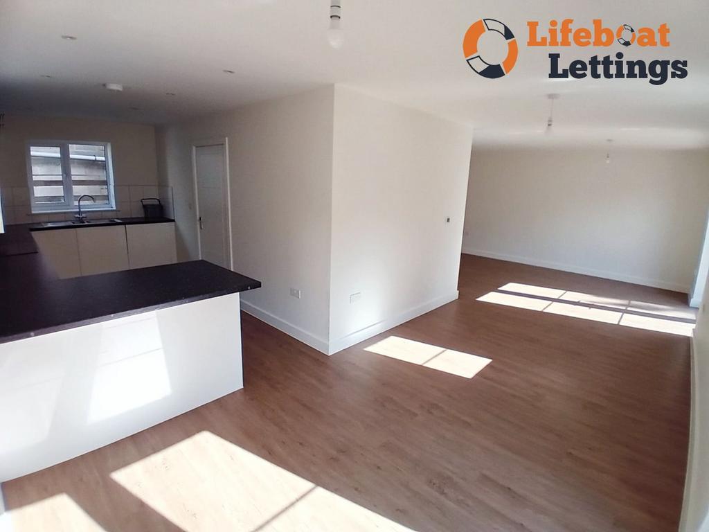 Open plan from dining area