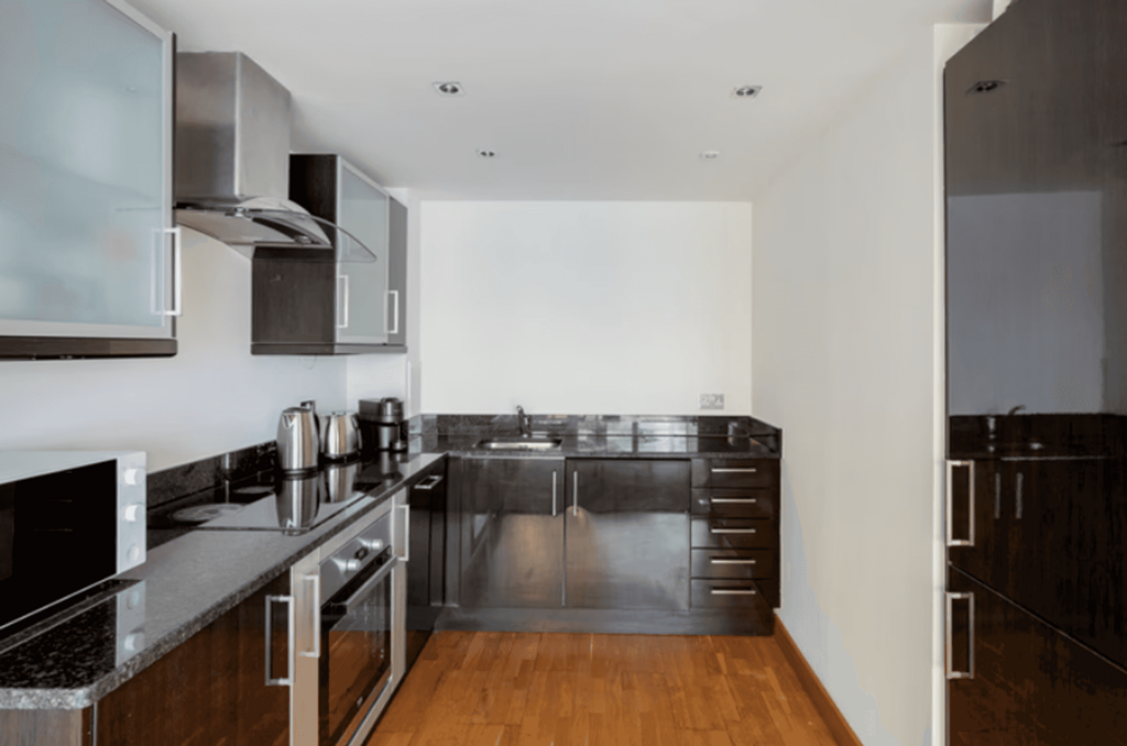 Open plan reception/kitchen one