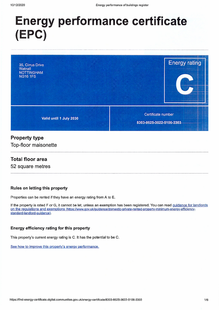 EPC Certificate