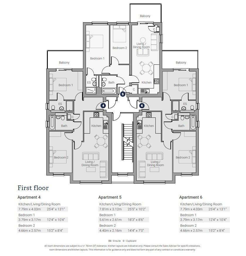 Floorplan   Apartments 4 to 6