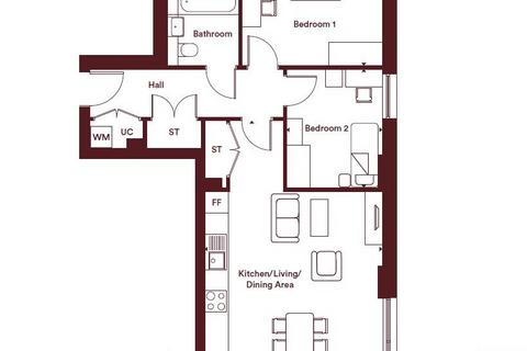 2 bedroom flat for sale, Plot A02.03 SO, at The Chain, Shared Ownership 9 Track Street, Walthamstow E17