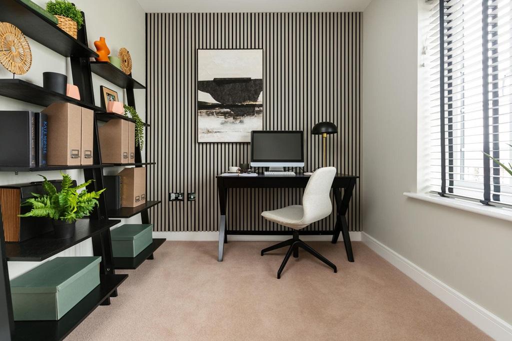 Dedicated home office located at the front of...