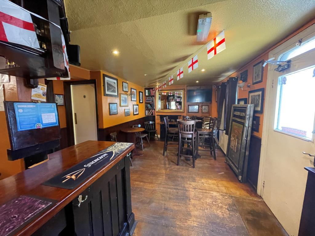 Seating to right of bar