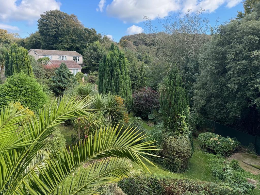 Elevated view of gardens