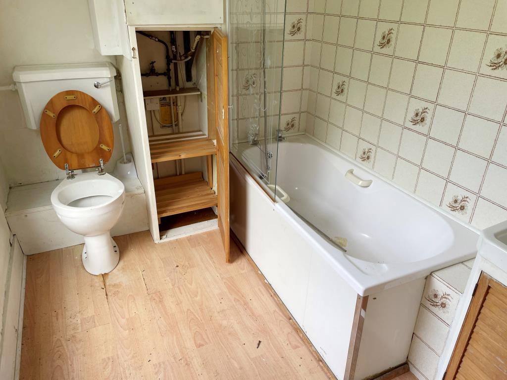 Rear bathroom and WC with white units