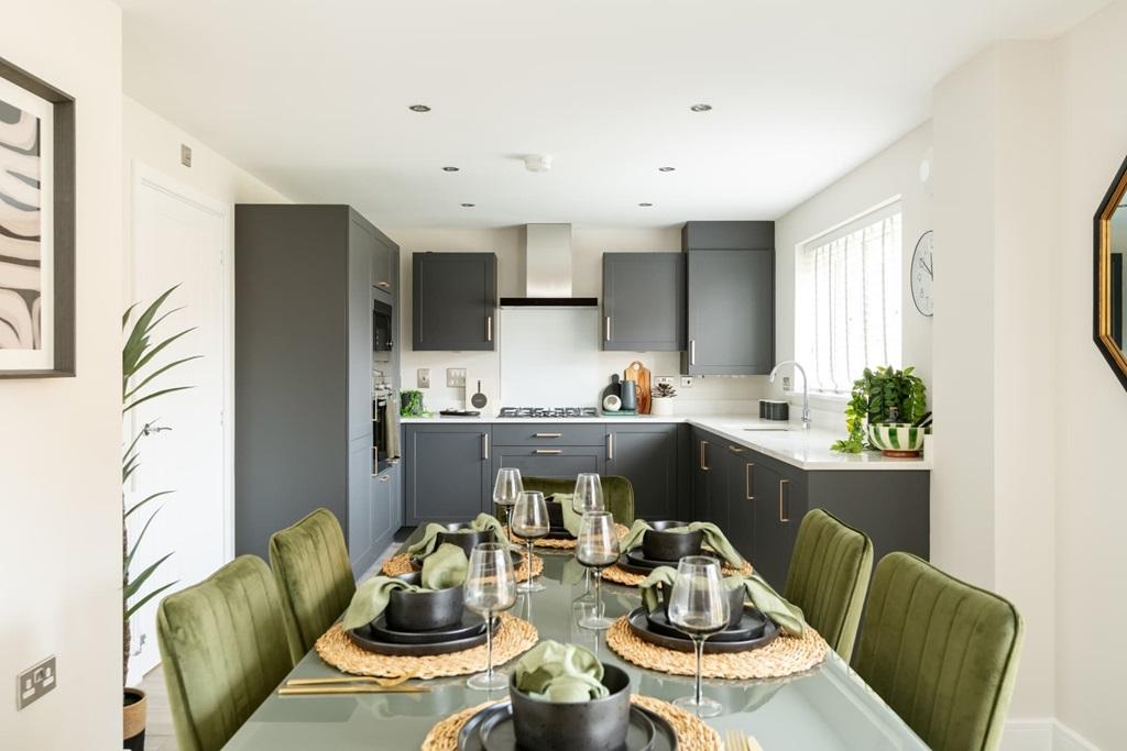 A bright and modern kitchen with ample storage