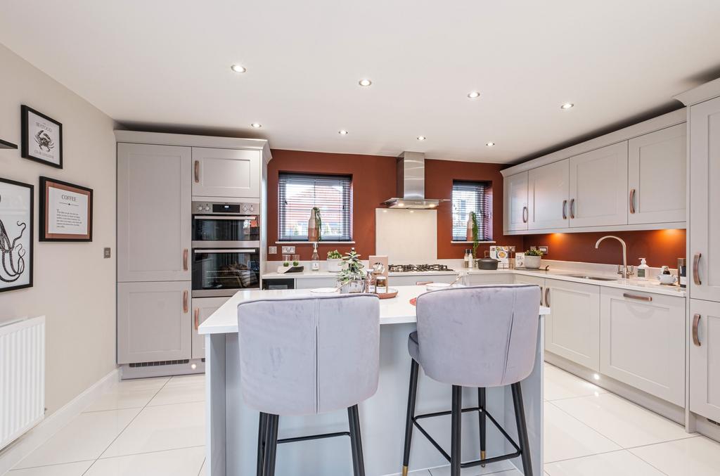 Interior view of the kitchen &amp; dining room in...