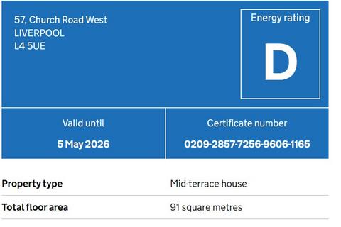 3 bedroom terraced house for sale, Church Road West, Liverpool, Merseyside, L4