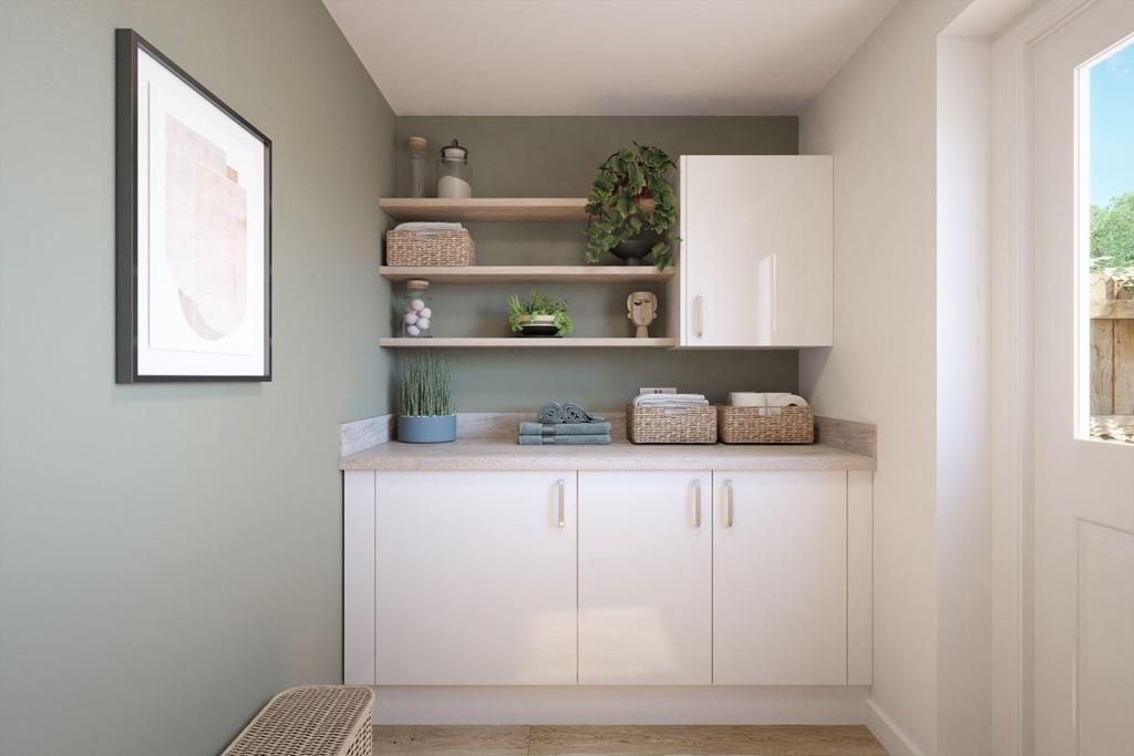 A handy utility room leading to the rear garden