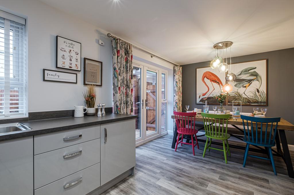 Interior view of the kitchen &amp; dining space in...