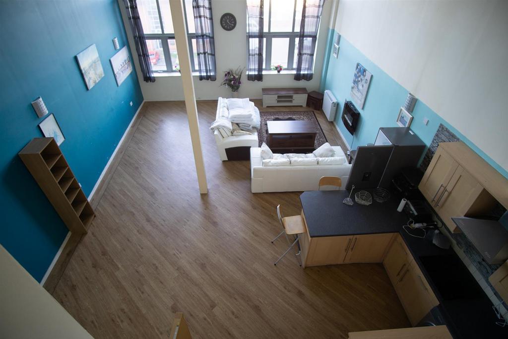 Open plan lounge and kitchen