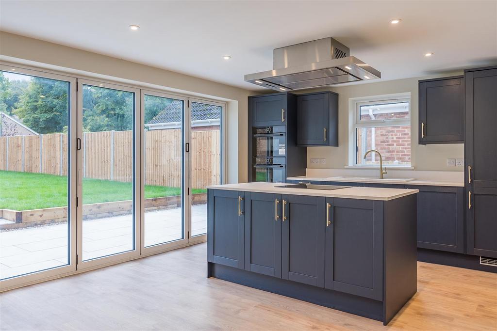 Bi fold doors and kitchen