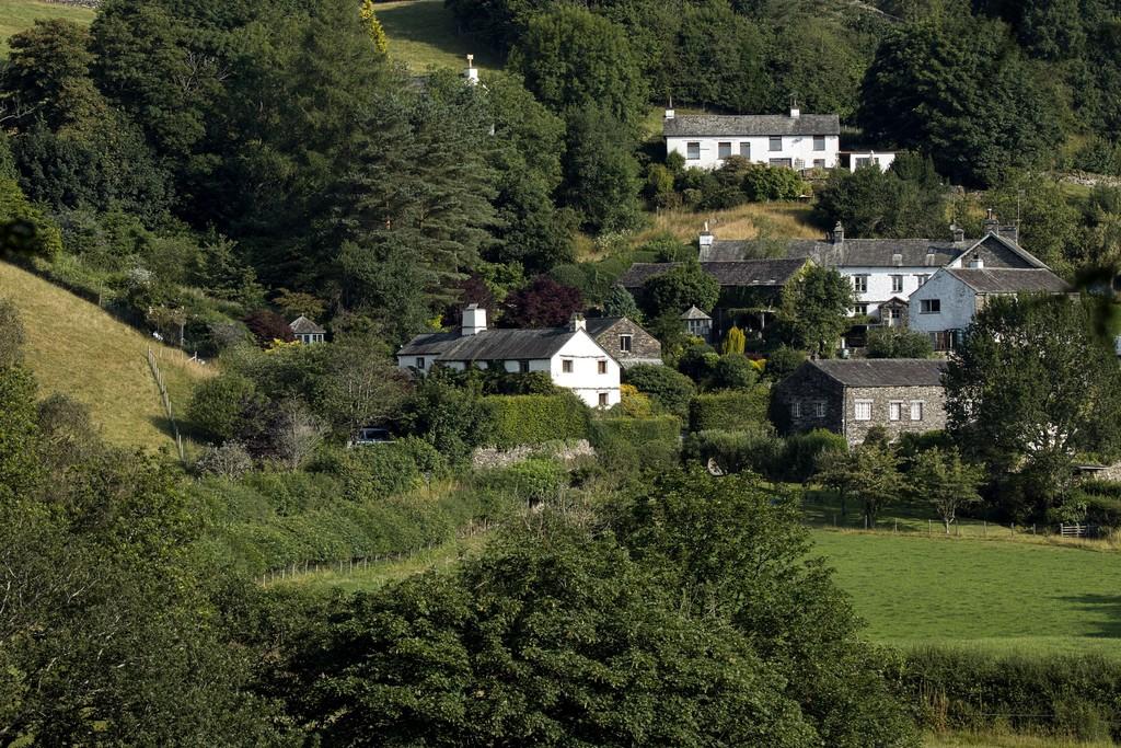 View across to the Farmhouse &amp; Barn