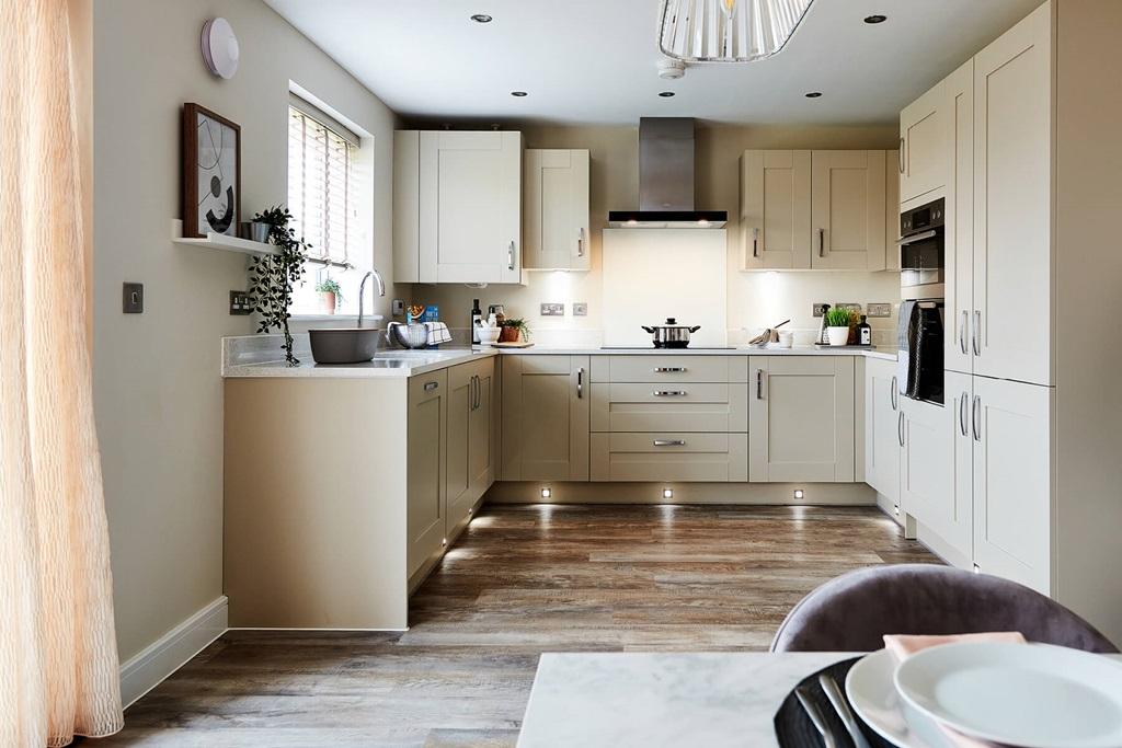 Large kitchen with dining area