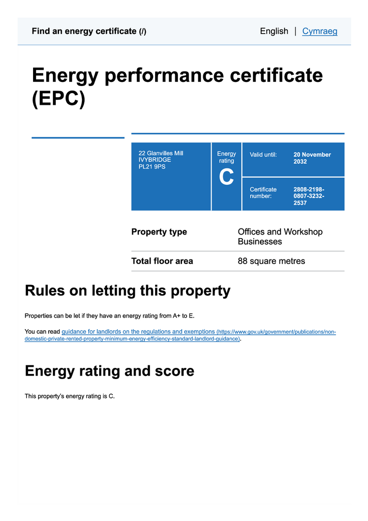 EPC Certificate