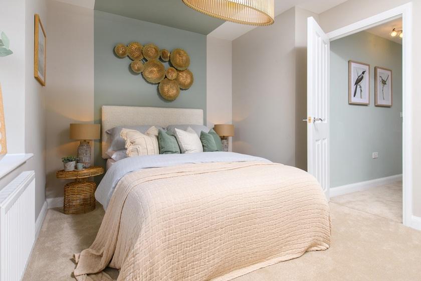 Hollinwood bedroom with blue walls