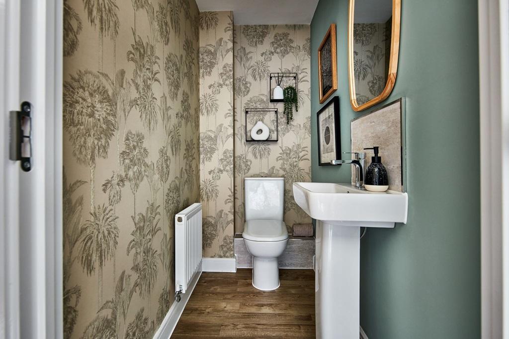 A stylish downstairs guest cloakroom