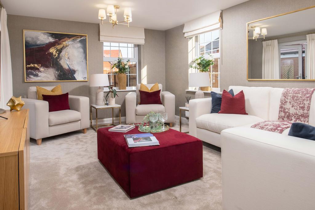 Burgundy Avondale Show Home lounge