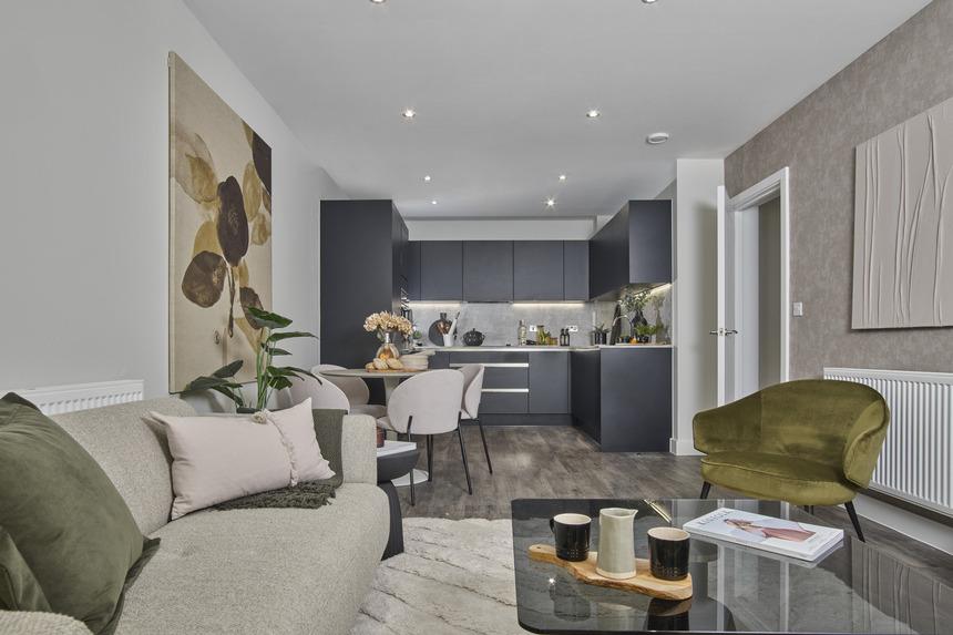Parkside quarter show apartment kitchen living