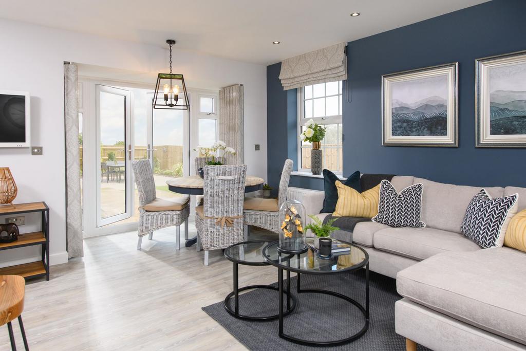 Kitchen with french doors in the Moreton show home