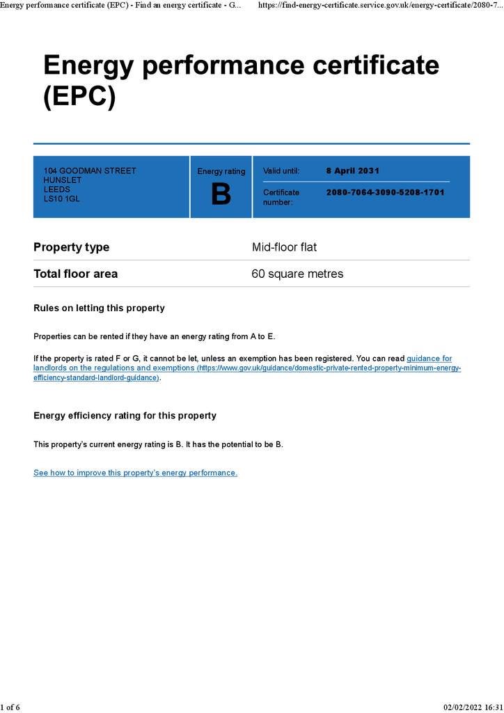 EPC Certificate