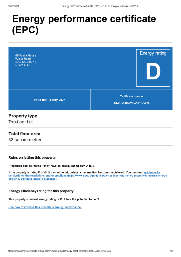 EPC Certificate