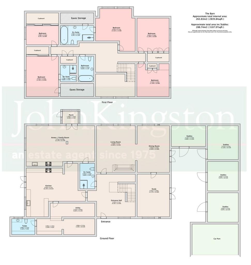 Floorplan Including Stables and Car Port