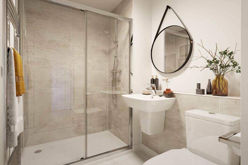 Spacious ensuite with a double shower