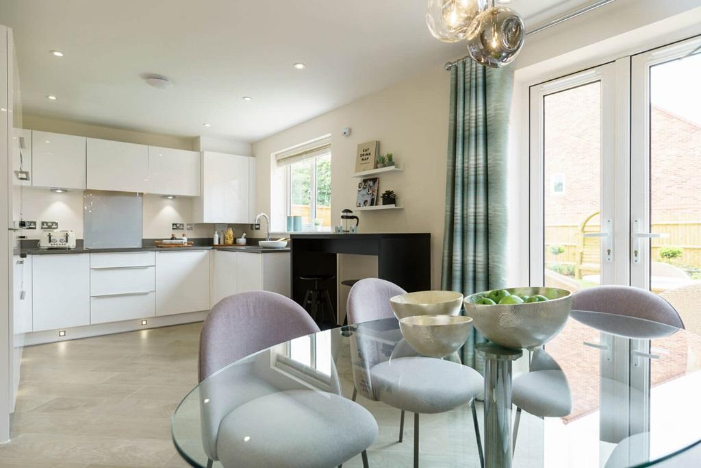 The open plan kitchen/dining area