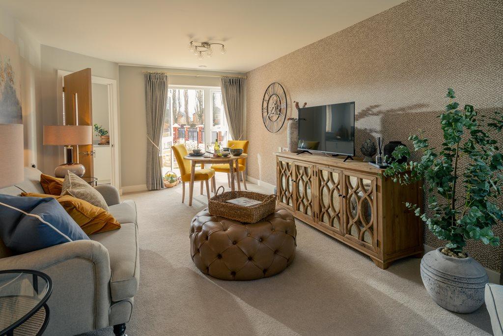 Knox Court - Typical 2 Bed Apartment Living Room