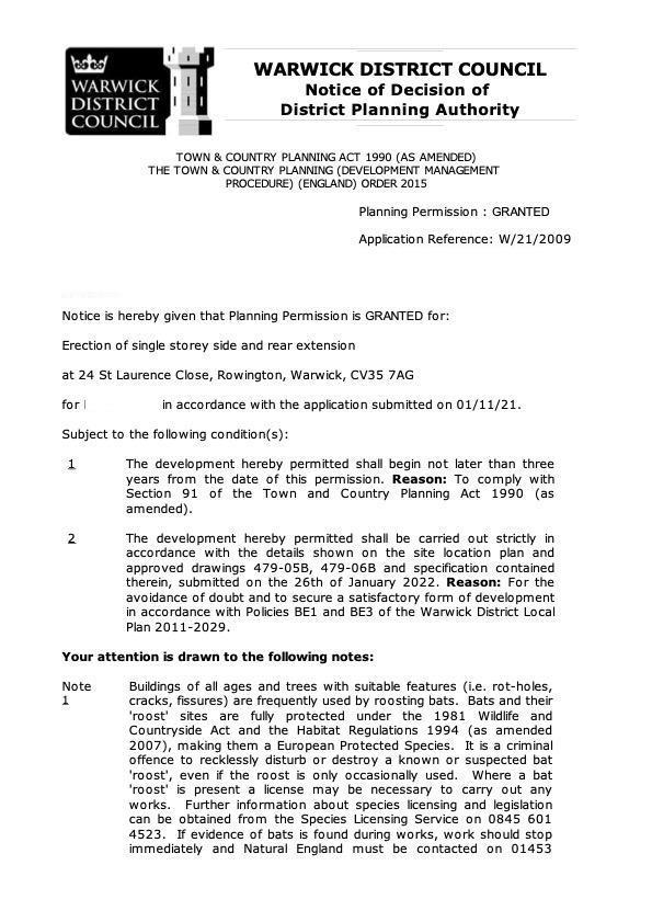 Planning Permission Decision Notice