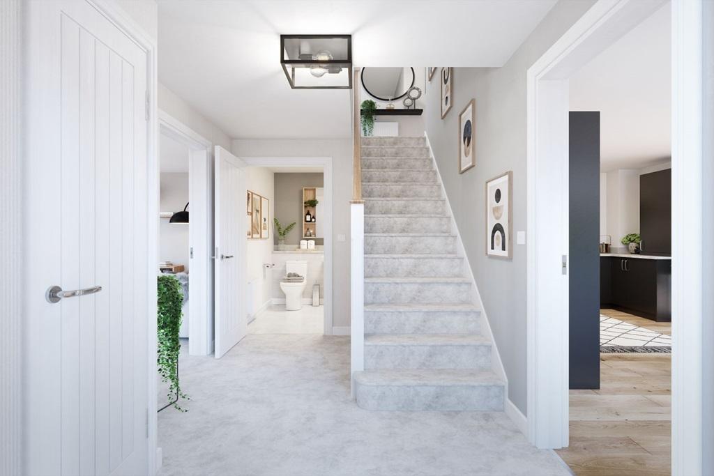 A welcoming hallway with a downstairs toilet...