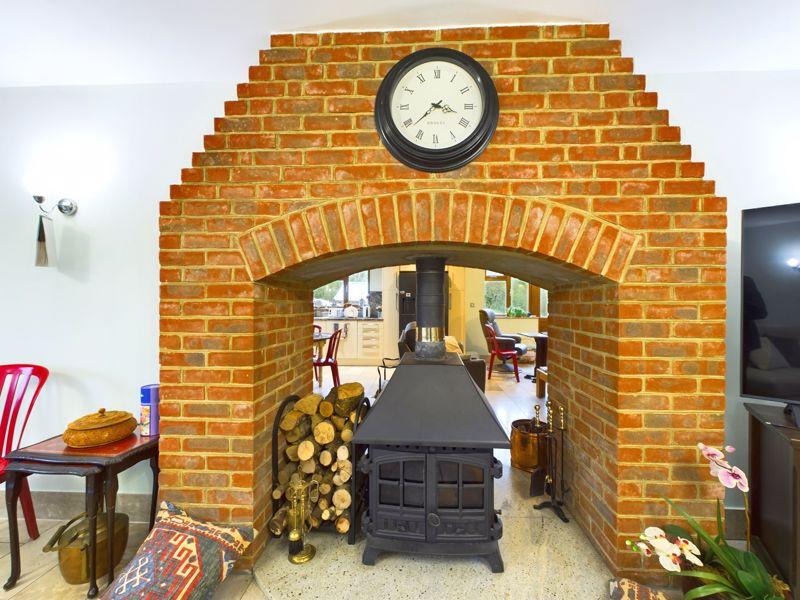 Fireplace with stove