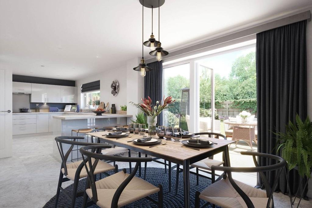 Open plan kitchen/dining area