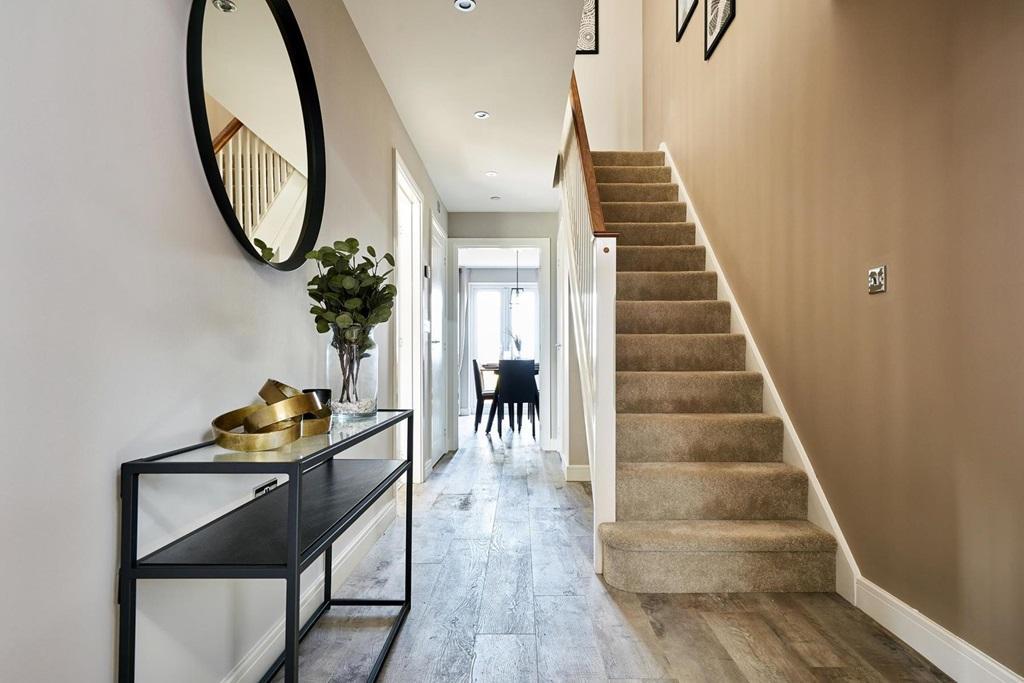 Bright hallway with under stair storage