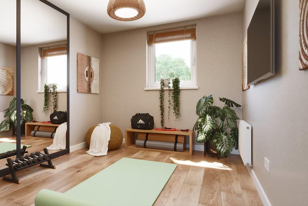 Double bedroom used as a gym space