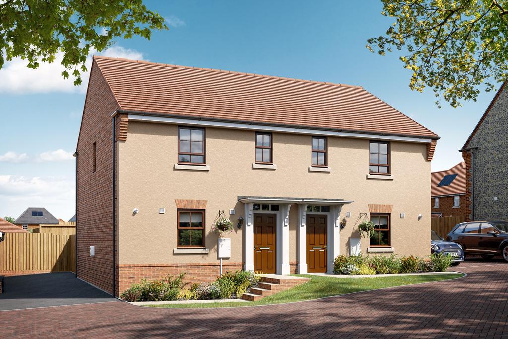 External CGI of the alder with brown windows...