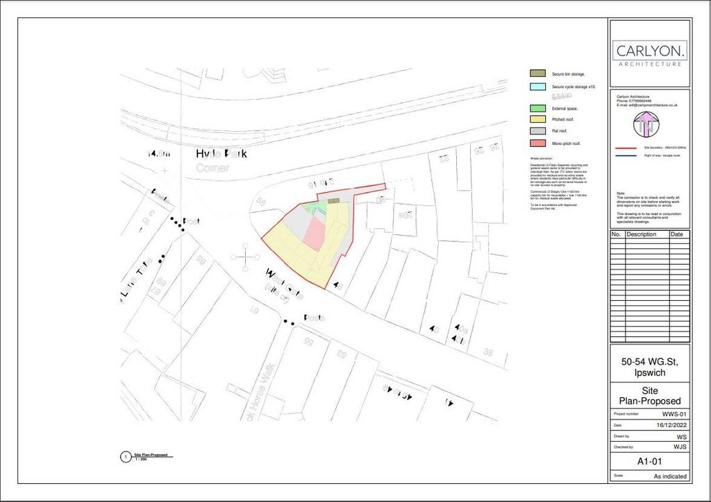 Proposed Site Plan - 50-54 Westgate Street, Ipswic