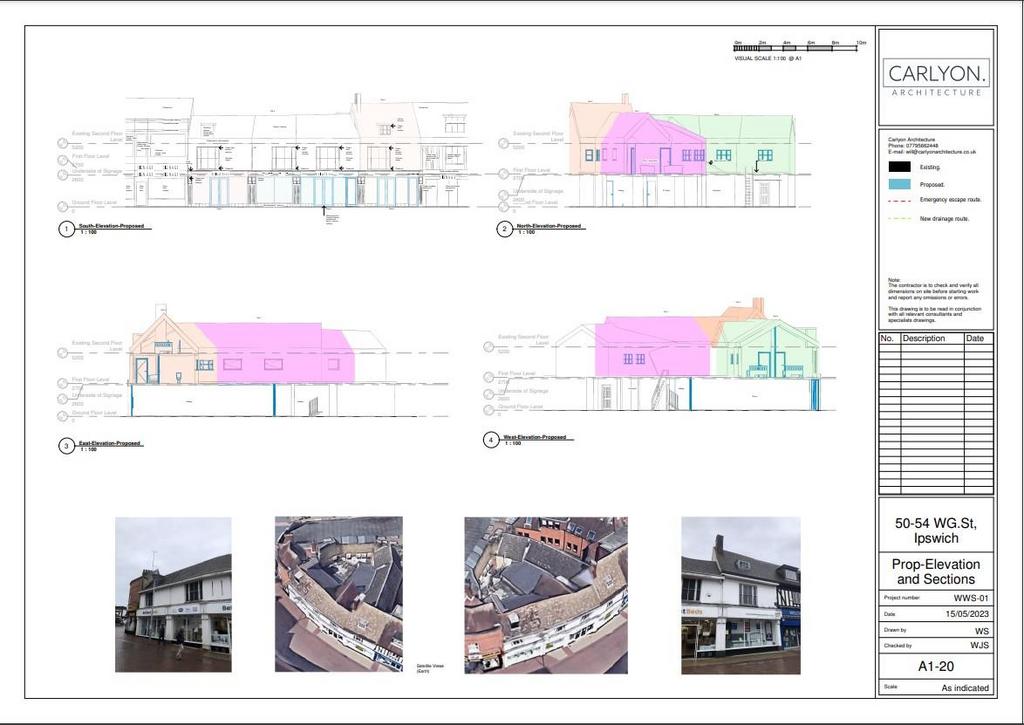 Proposed Elevations - 50-54 Westgate Street, Ipswi