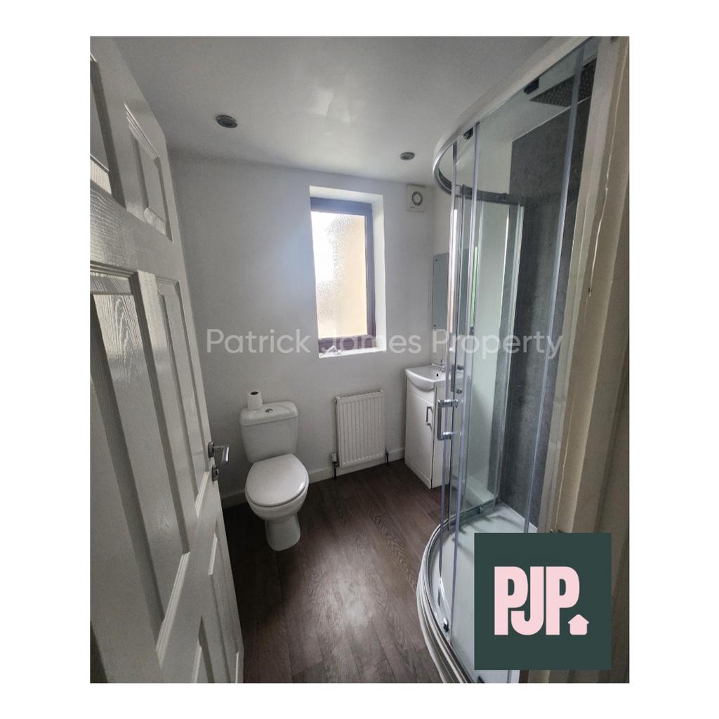 A modern and clean bathroom featuring a stylish...