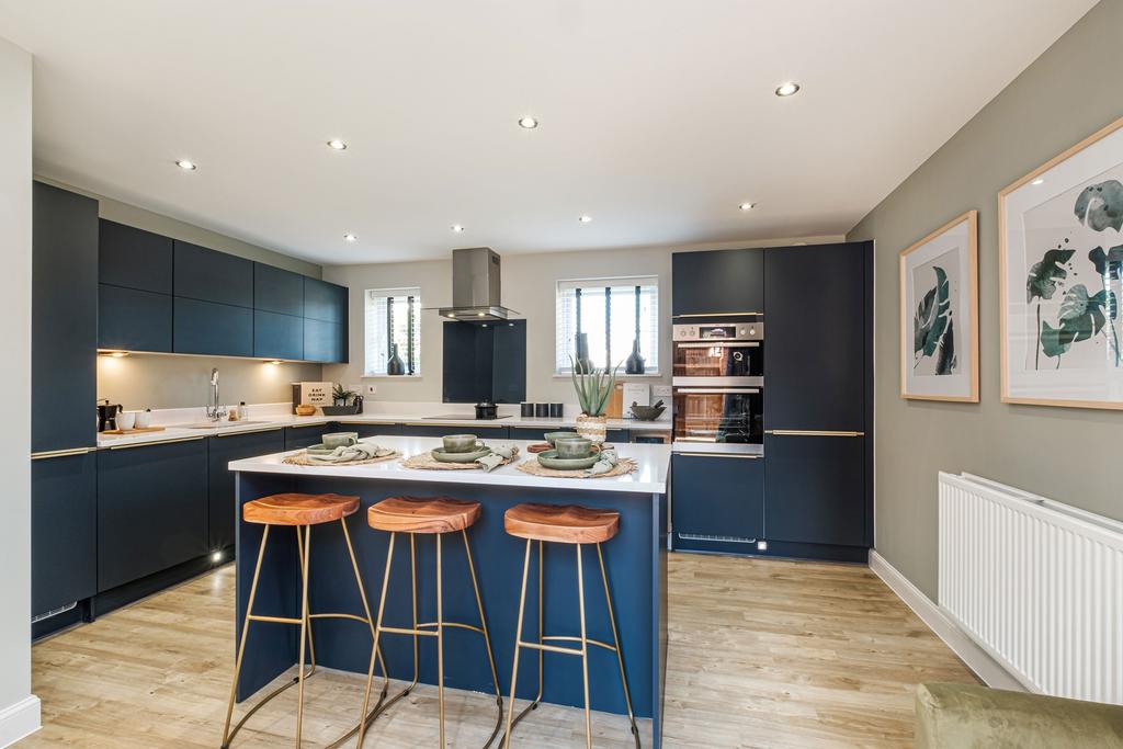 Interior view of the kitchen / dining space in...