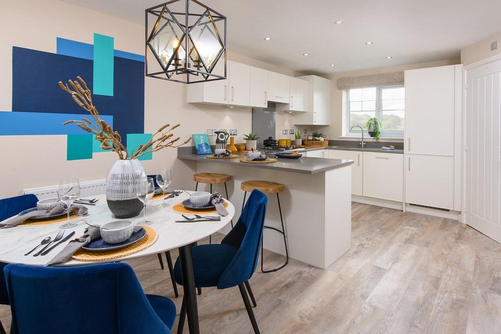 A spacious open kitchen at the front