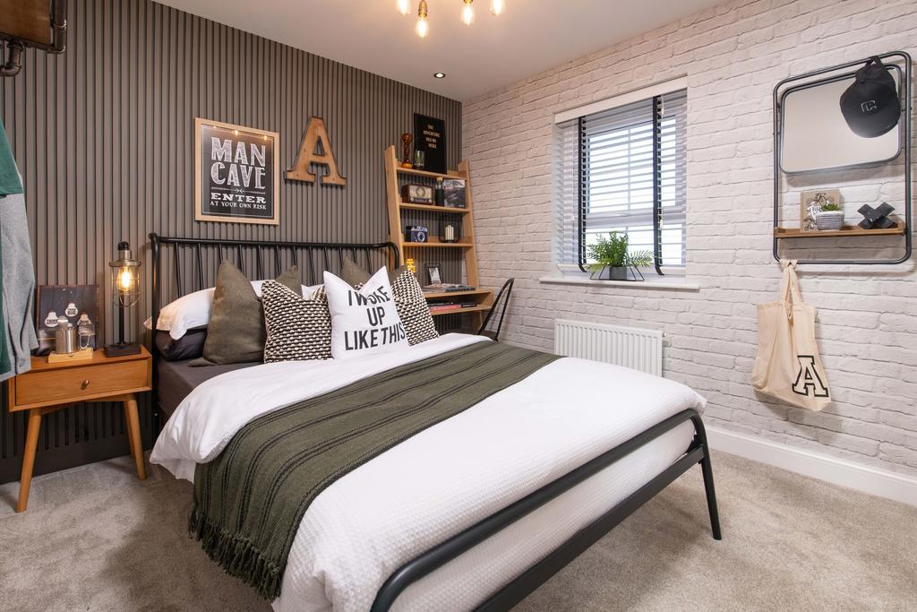 Internal view of a bedroom in an Alderney house...