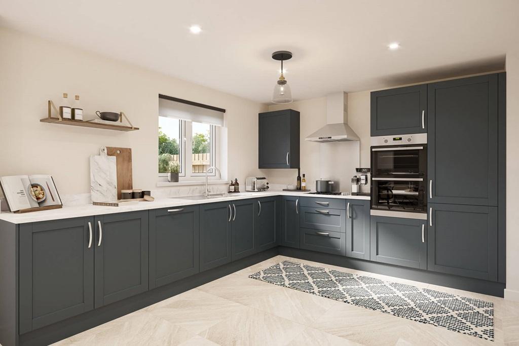 A modern kitchen with ample storage