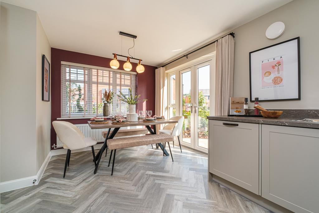 Interior view of the kitchen &amp; dining space in...