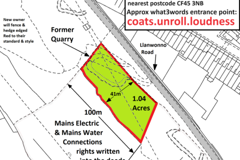 Land for sale, Land adjacent to, Llanwonno Road, Mountain Ash, CF45